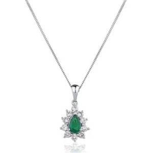 Willow Emerald Yellow Gold Prong Set  Necklace
