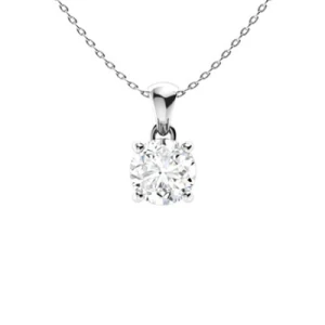 Veda 0.85 - 2.43 Carat Round cut 4 Prong  Moissanite Diamond Pendant Necklace