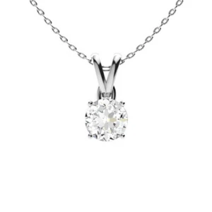 Ruti Lab-Created Diamond Platinum 4 Prong Solitaire Pendant Necklace