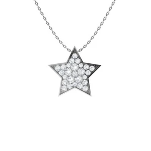 Tyenna 0.25 Carat Natural Diamond Round cut Pave Set  Cluster Pendant Necklace