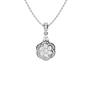 Verenice Lab-Created Diamond Platinum Designer Pendant Necklace
