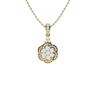 Verenice Lab-Created Diamond Yellow Gold Designer Pendant Necklace