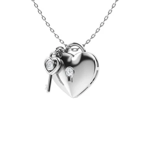 Thornly Natural Diamond Platinum Bezel Set Designer Pendant Necklace