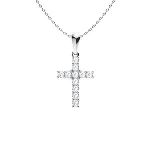 Parya Lab Grown Diamond  4 Prong Cross Pendant Necklace