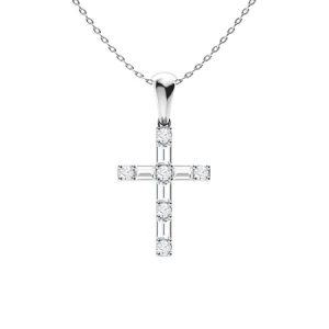 Payoda Lab Grown Diamond 4 Prong Cross Pendant Necklace