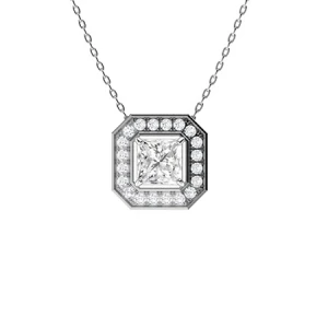 Thomasyne Natural Diamond Platinum Claw Set Designer Pendant Necklace