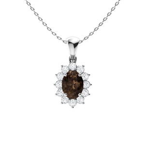 Veronica 0.50 Carat Brown Marquise cut 4 Prong  Champagne Diamond Pendant Necklace