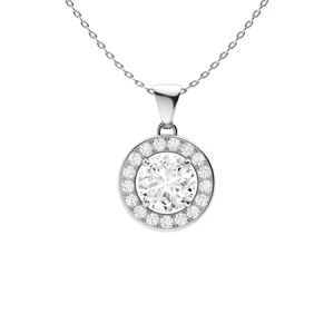 Vionna 1.30 Carat Round cut 4 Claw Set  Moissanite Diamond Pendant Necklace