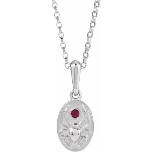 Hyacinthus Natural Ruby Platinum Bezel Set  Necklace