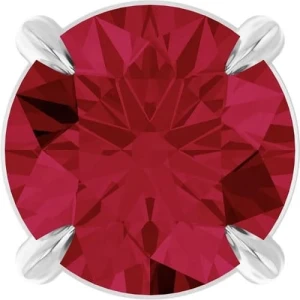 Philis Natural Ruby White Gold 4 Claw Set  Necklace
