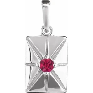 Parnashri Natural Ruby Platinum 4 Prong  Necklace