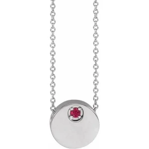 Parry Natural Ruby Platinum 4 Prong  Necklace