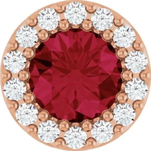 Phaelyn Natural Ruby Rose Gold Prong Set  Necklace