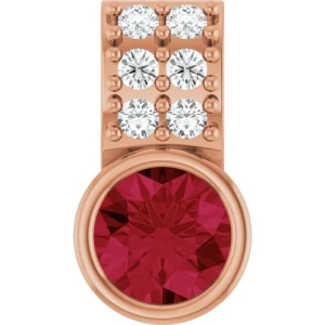 Perenelle Natural Ruby Rose Gold Bezel Set  Necklace