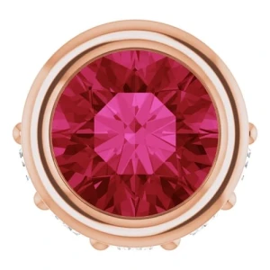 Perin Natural Ruby Rose Gold Bezel Set  Necklace