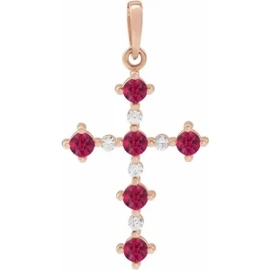 Petronella Natural Ruby Rose Gold Prong Set  Necklace