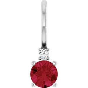Pennilyn Natural Ruby White Gold 4 Prong  Necklace