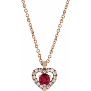 Payoja Natural Ruby Rose Gold 3 Prong  Necklace