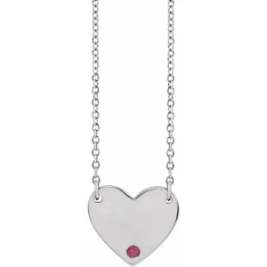 Hyacinth Natural Ruby Platinum Bezel Set  Necklace