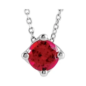 Pervinca Natural Ruby Platinum 4 Prong  Necklace