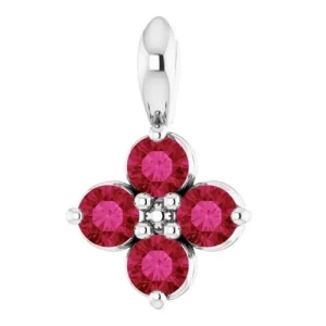 Peeta Natural Ruby Prong Set  Necklace