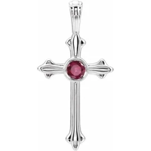Paulmi Natural Ruby Silver Bezel Set  Necklace