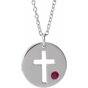 Iris Natural Ruby Platinum Bezel Set  Necklace