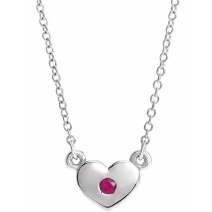 Parlan Natural Ruby Platinum Bezel Set  Necklace