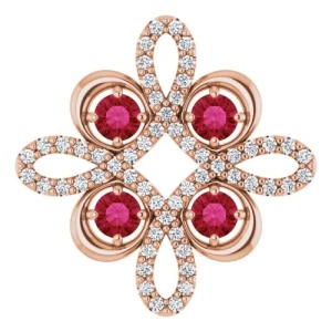 Pheriche Natural Ruby Rose Gold 4 Prong  Necklace