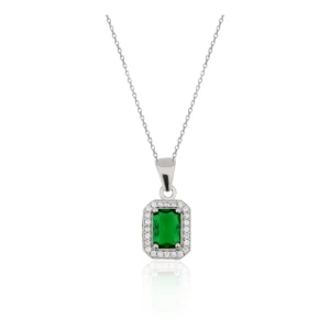 Gardenia 4 Prong Emerald Necklace
