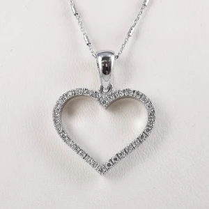 Palasa 0.10 Carat Natural Diamond Round cut Prong Set  Heart Necklace