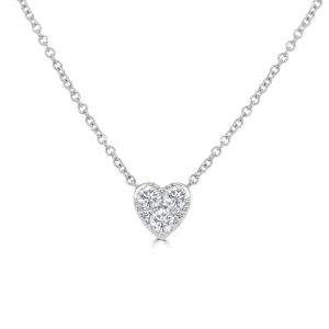 Parissa Natural Diamond White Gold Heart Necklace