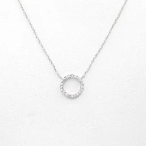 Pembe 0.15 - 1.50 Carat Natural Diamond Round cut Prong Set  Circle Pendant Necklace