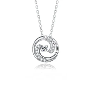 Perdita 0.53 Carat Natural Diamond Round cut 4 Prong  Circle Pendant Necklace