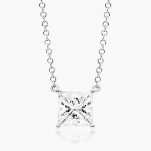 Toriana Natural Diamond Yellow Gold Solitaire Pendant Necklace