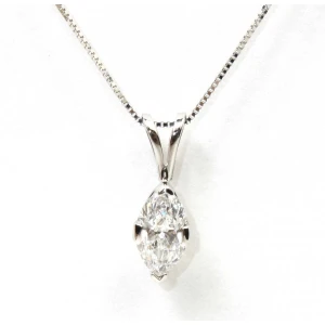 Teressa Lab-Created Diamond Yellow Gold 2 Prong Halo Pendant Necklace