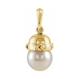 7.00 MM Round Fresh Water Pearl Pendant