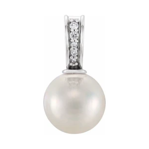 Viha Round cut Pave Set  Pearl Gemstone Necklace