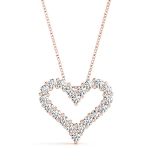 Pearline Natural Diamond Rose Gold Heart Necklace