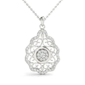Tandi 0.25 Carat Lab-Created Diamond Round cut Pave Set  Cluster Pendant Necklace