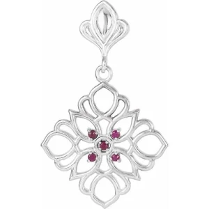 Patralekha Lab Grown Ruby White Gold Prong Set  Necklace