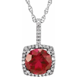 Pranidhi Natural Ruby White Gold 4 Prong  Necklace