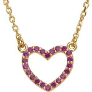 Piritta Natural Ruby White Gold Shared Prong  Necklace