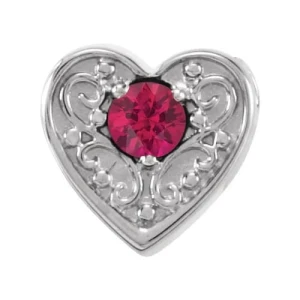 Piri Natural Ruby White Gold 3 Prong  Necklace