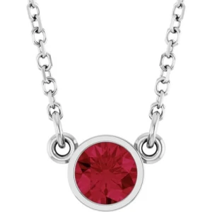 Poiema Natural Ruby White Gold Bezel Set  Necklace