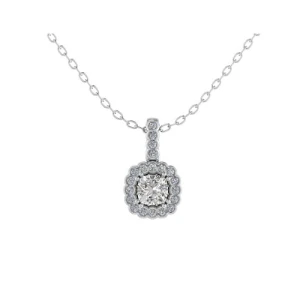 Tamanna Lab-Created Diamond Double Prong Halo Pendant Necklace