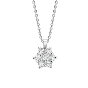 Tashia 1.00 - 2.80 Carat Natural Diamond Round cut Prong Set  Cluster Pendant Necklace