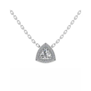 Tyanne 0.85 - 3.00 Carat Natural Diamond Trillion cut Halo Pendant Necklace