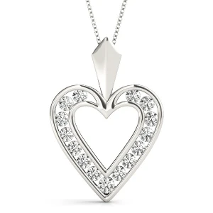 Lily Lab-Created Diamond Round cut Channel Set Heart Necklace
