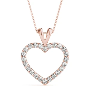 Salina Lab Grown Diamond Rose Gold 4 Prong Heart Necklace